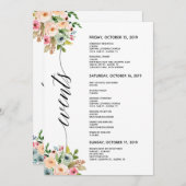 Spring Wedding Elegant Calligraphy Itinerary Card Programmakaart (Voorkant / Achterkant)