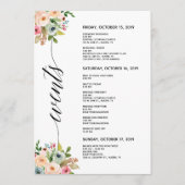 Spring Wedding Elegant Calligraphy Itinerary Card Programmakaart (Voorkant)