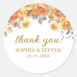 Spring Wedding Floral Style Ronde Sticker