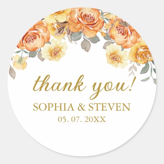 Spring Wedding Floral Style Ronde Sticker (Voorkant)