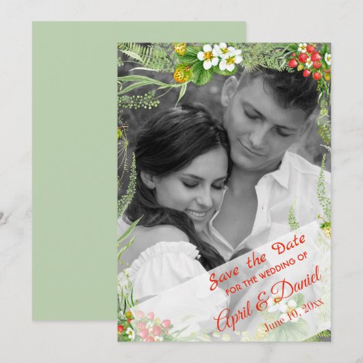 Spring Wedding Foto Sla de datum op Save The Date (Voorkant / Achterkant)