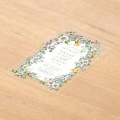 Spring Wedding Kleurrijke Wildflower Bloemen Trend Acryl Uitnodigingen (Laagn)