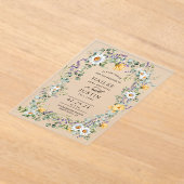 Spring Wedding Kleurrijke Wildflower Bloemen Trend Acryl Uitnodigingen (Laagn)