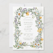 Spring Wedding Kleurrijke Wildflower Bloemen Trend Kaart (Voorkant)