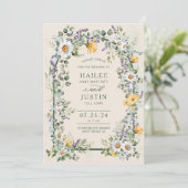 Spring Wedding Kleurrijke Wildflower Bloemen Trend Kaart (Staand voorkant)