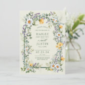 Spring Wedding Kleurrijke Wildflower Bloemen Trend Kaart (Staand voorkant)