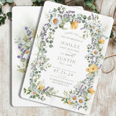 Spring Wedding Kleurrijke Wildflower Bloemen Trend Kaart