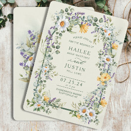 Spring Wedding Kleurrijke Wildflower Bloemen Trend Kaart