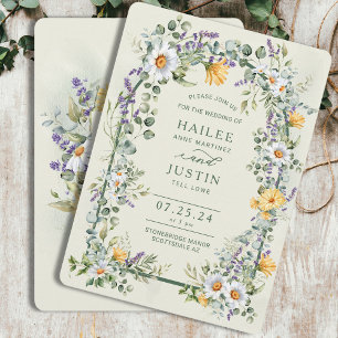 Spring Wedding Kleurrijke Wildflower Bloemen Trend Kaart