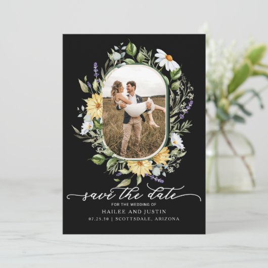 Spring Wedding Kleurrijke Wildflower Bloemen Trend Save The Date (Staand voorkant)