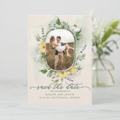 Spring Wedding Kleurrijke Wildflower Bloemen Trend Save The Date (Staand voorkant)