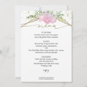 Spring Wedding Menu Kaart Pastel Kleur Wildflower (Voorkant)