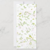 Spring Wedding Menu Kaart Pastel Kleur Wildflower (Achterkant)