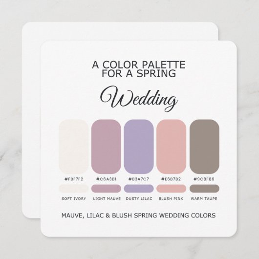 Spring Wedding Palette 2026 Card Kaart (Voorkant / Achterkant)