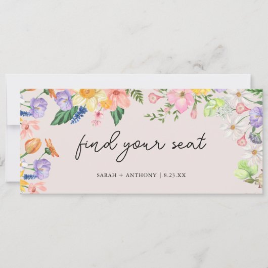 Spring Wedding Seating Chart Vind uw stoel Kaart (Voorkant)