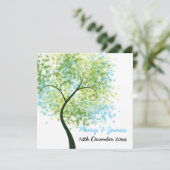 Spring Wedding Swirly Tree "Save the Date" Kaart (Staand voorkant)