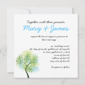 Spring Wedding Swirly Tree "Save the Date" Kaart (Achterkant)