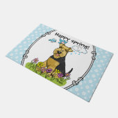 Spring Welsh Terrier Dog met Flowers - Cute Deurmat (Schuin)
