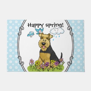 Spring Welsh Terrier Dog met Flowers - Cute Deurmat