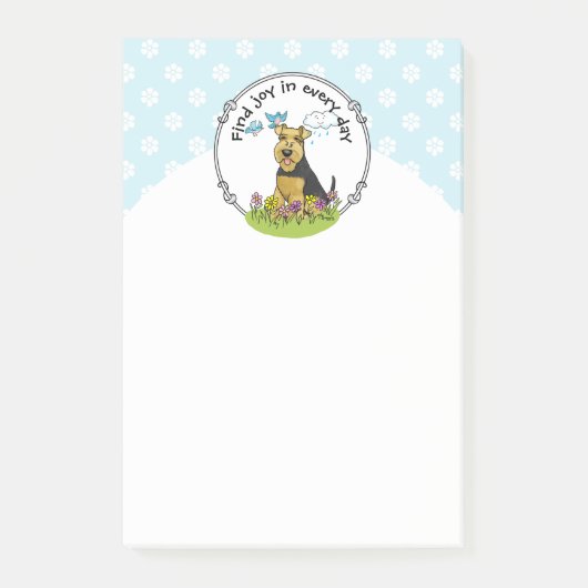 Spring Welsh Terrier Dog met Flowers - Cute Post-it® Notes (Voorkant)