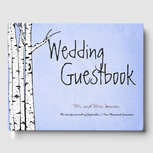 Spring Whimsical Birch Tree Gastboek Gastenboek (Voorkant)
