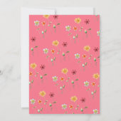 Spring Whimsical Wildflower Hot Pink Girl Birthday Kaart (Achterkant)