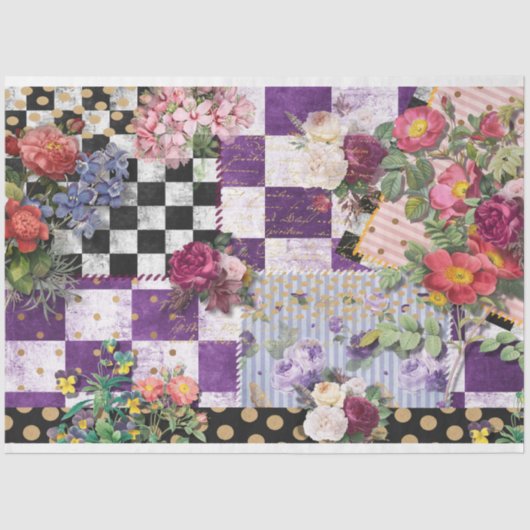 Spring Whimsy checkt papier voor afgedankte weefse (Voorkant)