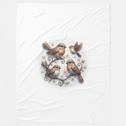Spring Whispers on the Branches Fleece Deken (Voorkant)
