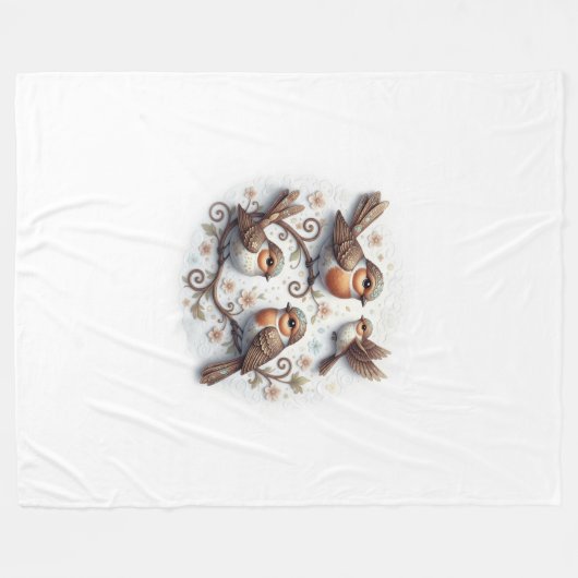 Spring Whispers on the Branches Fleece Deken (Voorkant (Horizontaal))