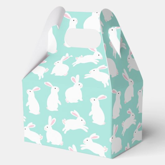 Spring White Bunnies Patroon Bedankdoosjes (Voorkant)