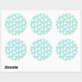 Spring White Bunnies Patroon Ronde Sticker (Vel)