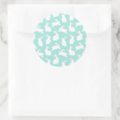 Spring White Bunnies Patroon Ronde Sticker (Tas)