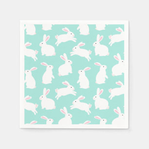 Spring White Bunnies Patroon Servet