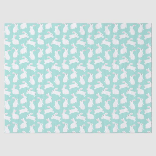 Spring White Bunnies Patroon Tissuepapier (Voorkant)