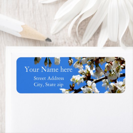 Spring white cherry Blossom Etiket (Insitu)