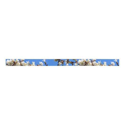 Spring white cherry Blossom Grosgrain Lint (Voorkant)