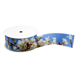 Spring white cherry Blossom Grosgrain Lint