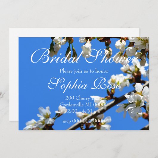 Spring white cherry Blossom Kaart (Voorkant / Achterkant)