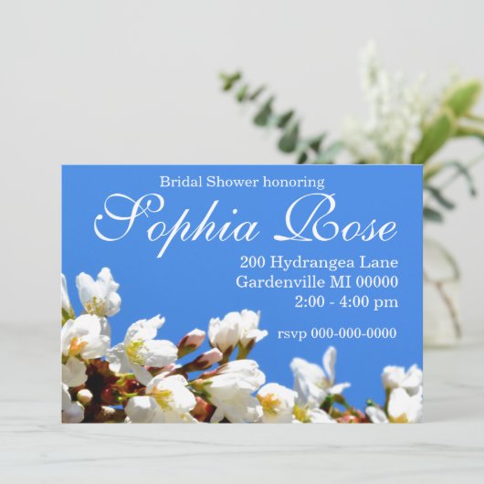 Spring white cherry Blossom Kaart (Staand voorkant)