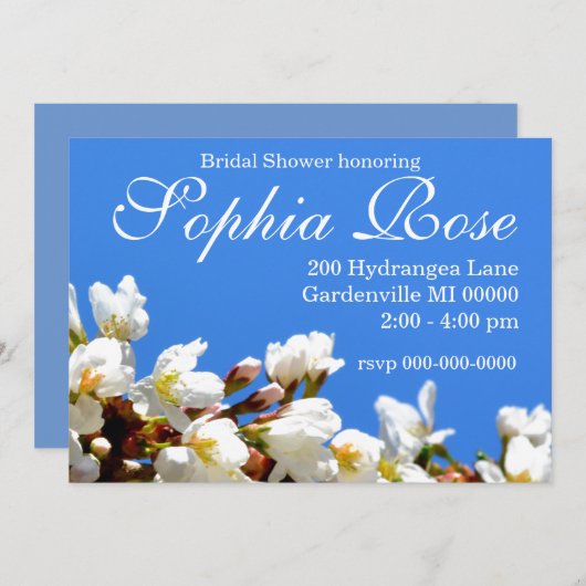 Spring white cherry Blossom Kaart (Voorkant / Achterkant)