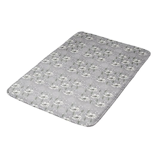 Spring White Rose Bath Mat (Gekanteld)
