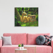 Spring Whitetail Fawn en moeder Deer Canvas Afdruk (Insitu (Woonkamer))