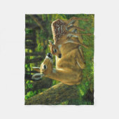Spring Whitetail Fawn en moeder Deer Fleece Deken (Voorkant)