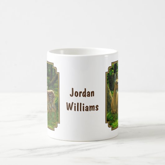 Spring Whitetail Fawn en moeder Deer Koffiemok (Center)