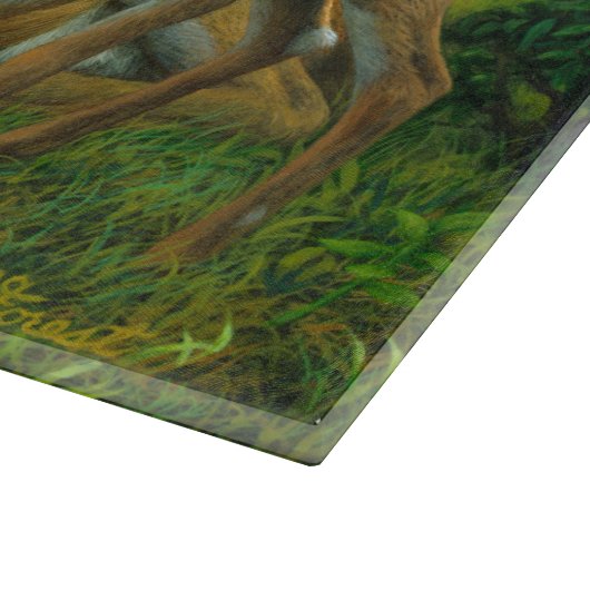 Spring Whitetail Fawn en moeder Deer Snijplank (Hoek)