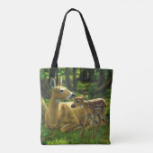 Spring Whitetail Fawn en moeder Deer Tote Bag (Achterkant)