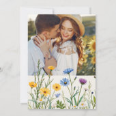 Spring Wild Flower Meadow Fotobruiloft Save The Date (Achterkant)