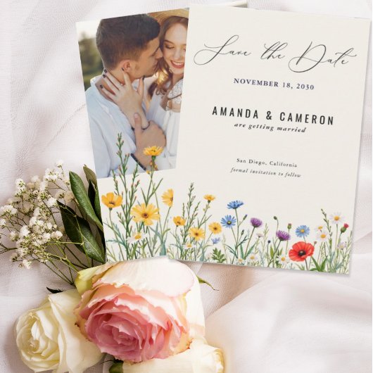 Spring Wild Flower Meadow Fotobruiloft Save The Date