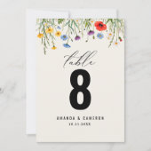 Spring Wild Flower Meadow Trouwtafel Nummer (Voorkant)