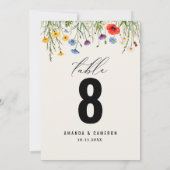 Spring Wild Flower Meadow Trouwtafel Nummer (Achterkant)